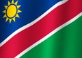 republic of namibia national flag 3d illustration close up view