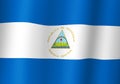 republic of nicaragua national flag 3d illustration close up view