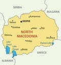 Republic of North Macedonia - vector map