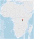 Republic of Rwanda location on Africa map