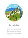 The Republic Of San Marino. City and fortress on the mountain.