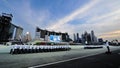 Republic of Singapore Air Force and Police Force guard-of-honor contingents marching during National Day Parade 2013