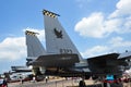 Republic of Singapore Air Force (RSAF) F-15SG twin engine air superiority fighter jet on display at Singapore Airshow