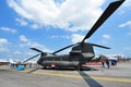 Republic of Singapore Air Force (RSAF) twin rotor Chinook helicopter on display at Singapore Airshow