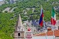 Republic of Slovenia and Italian flags