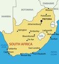 Republic of South Africa - vector map Royalty Free Stock Photo