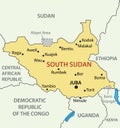 Republic of South Sudan - map - vector