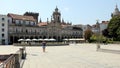 Historic commercial arcade facing the Republic Square, Braga, Portugal