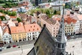 Republic Square, Pilsen, Chech Republic, from the tower of Cathedral of St. Bartholomew Royalty Free Stock Photo