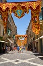 Republic Street decorated for the holiday, Valletta, Malta,