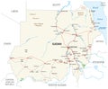 Republic of the Sudan road vector map