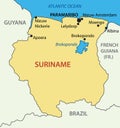 Republic of Suriname - vector map