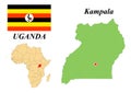 Flag map capital of Uganda