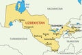 Republic of Uzbekistan - vector map