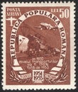 Republica Populara Romana historical stamp. Republica Populara Romana stamp collection. Royalty Free Stock Photo