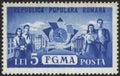 Republica Populara Romana historical stamp. Republica Populara Romana stamp collection. Royalty Free Stock Photo