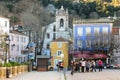 Republica Square, in front of the National Palace. Sintra. Portugal