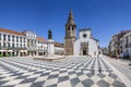 Republica Square in Tomar with Sao Joao Baptista Church