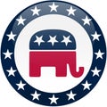 Republican Button - White and Blue Royalty Free Stock Photo