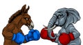 Republican Democrat Elephant Donkey Election Royalty Free Stock Photo