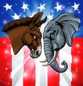 Republican Democrat Elephant Donkey Election Royalty Free Stock Photo