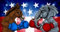 Republican Democrat Elephant Donkey Election Royalty Free Stock Photo