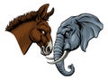 Republican Democrat Elephant Donkey Party Politics Royalty Free Stock Photo