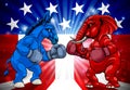 Republican Democrat Elephant Donkey Party Politics Royalty Free Stock Photo