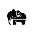 Republican elephant black icon, vector sign on isolated background. Republican elephant concept symbol, illustration Royalty Free Stock Photo