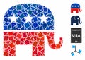 Republican elephant Composition Icon of Unequal Items