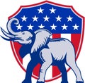 Republican Elephant Mascot USA Flag Royalty Free Stock Photo