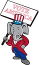 Republican Elephant Mascot Vote America Cartoon