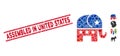 Republican Elephant Mosaic and Distress Assembled in United States Seal with Lines