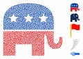 Republican elephant Mosaic Icon of Rough Pieces
