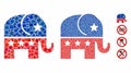 Republican elephant Mosaic Icon of Tuberous Parts