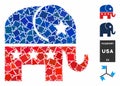Republican elephant Mosaic Icon of Uneven Pieces