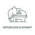 Republican elephant vector line icon, linear concept, outline sign, symbol Royalty Free Stock Photo