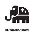 Republican icon vector isolated on white background, logo concept of Republican sign on transparent background, black filled