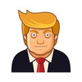 Republican President Cartoon Style Icon on White Background. Vector