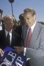 Republican presidential candidate for the 1996 election, Senator Bob Dole smiles as he meets people at a rally at Temple Christian