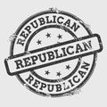 Republican rubber stamp isolated on white.