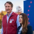 Republican U.S. House nominee, Yesli Vega at a campaign rally with Glenn Youngkin