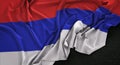 Republika Srpska Flag Wrinkled On Dark Background 3D Render