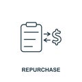 Repurchase icon. Monochrome simple Stock Market icon for templates, web design and infographics Royalty Free Stock Photo