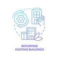 Repurpose existing buildings blue gradient concept icon Royalty Free Stock Photo