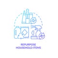 Repurpose household items blue gradient concept icon Royalty Free Stock Photo