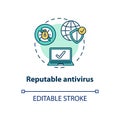 Reputable antivirus concept icon