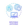 Reputable antivirus concept icon