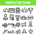 Reputation Linear Vector Thin Icons Symbol Set Royalty Free Stock Photo