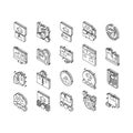 Reputation Management Collection isometric icons set vector Royalty Free Stock Photo